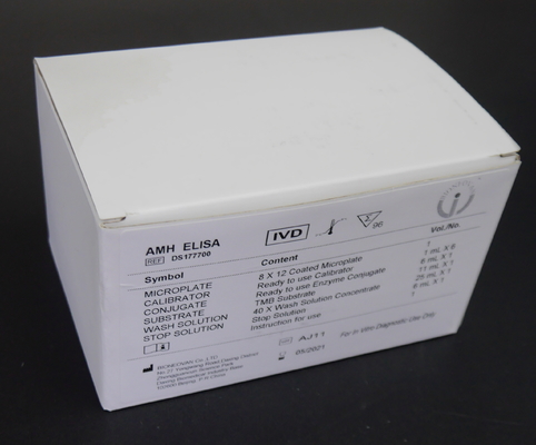 AMH ELISA TEST KIT cho huyết thanh Plasma 2-3 giờ Thời gian kiểm tra 2-8.C Nhiệt độ lưu trữ