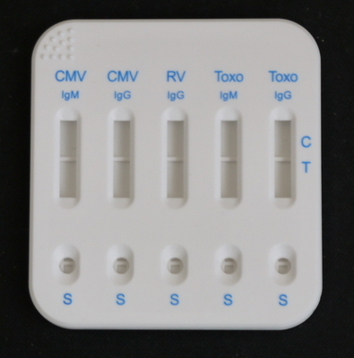 CMV IgM/IgG RV IgG TOXO IgG/IgM Combo cassette Độ nhạy Colloidal Gold Nước tiểu Test Cassette Kit