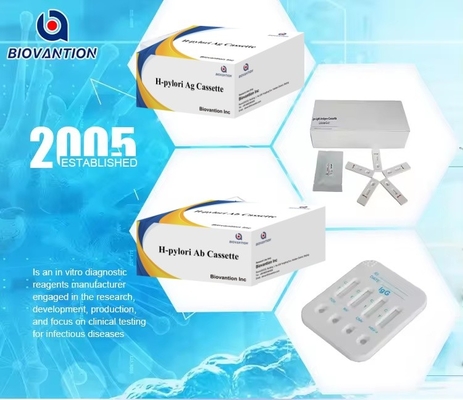 Hpylori Ag Chất phản ứng chẩn đoán của con người Thử nghiệm nhanh động Cassette / Strip cho mẫu WB / S / P
