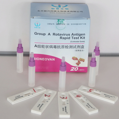 20 cái Bộ xét nghiệm Rotavirus Bộ xét nghiệm Keo vàng nhanh chóng Mẫu thử nghiệm